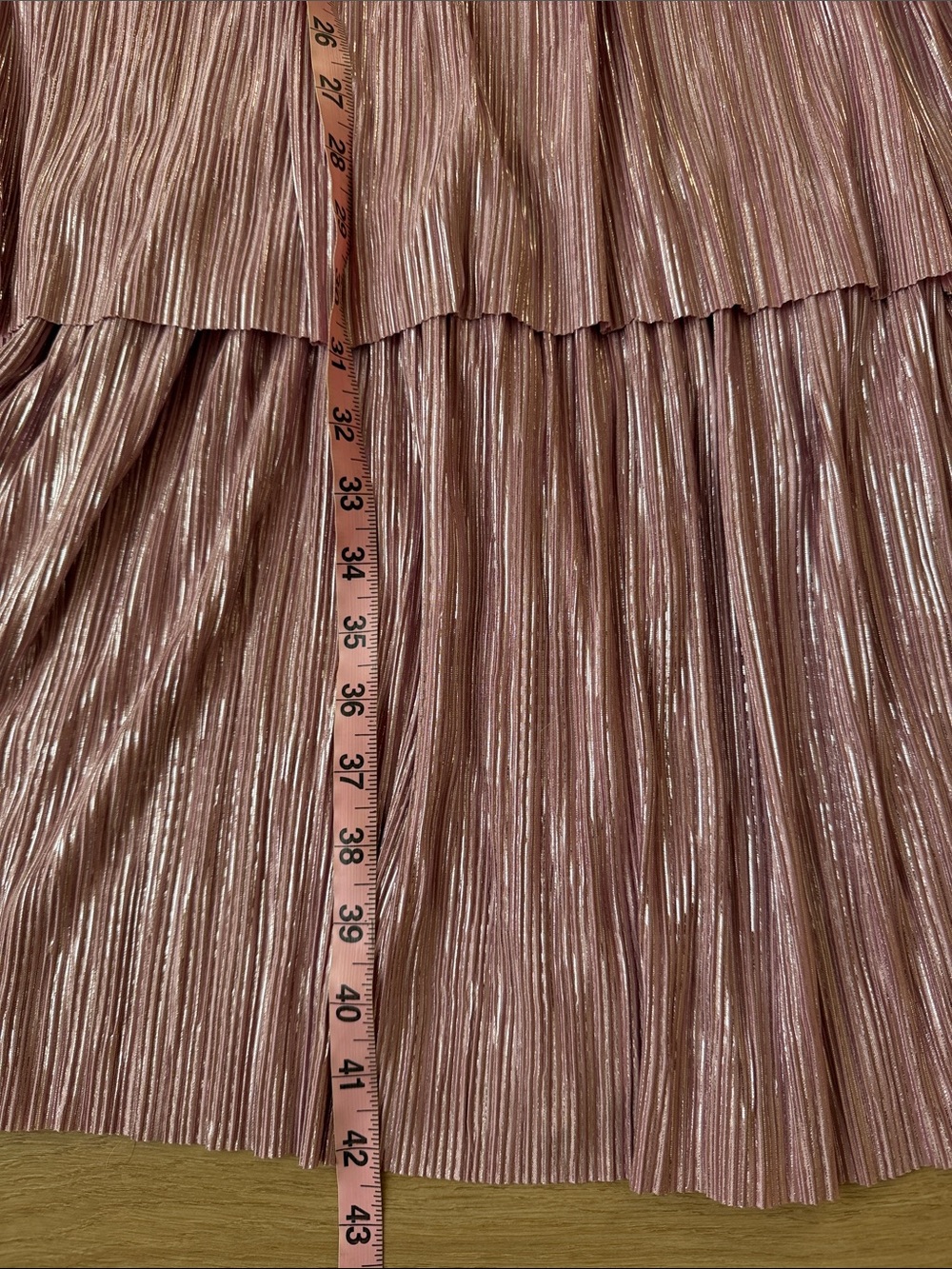 NWT Sabina Musayev metallic pink Tiered Pleated lace back Bustier Maxi Dress S - Picture 9 of 12